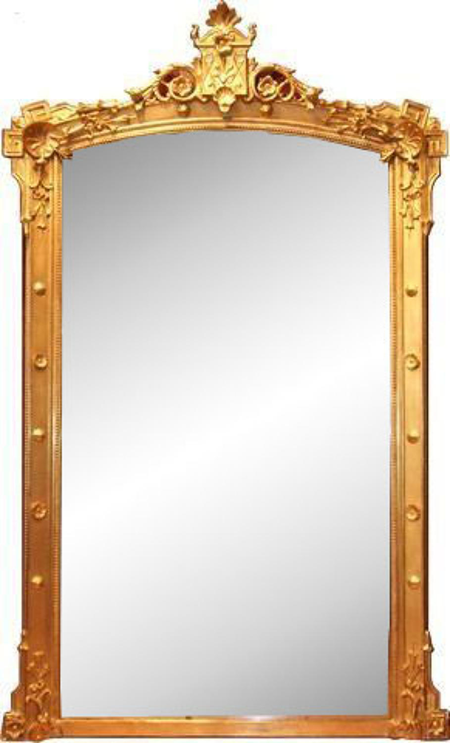 Antique Gilded Overmantle Mirror
