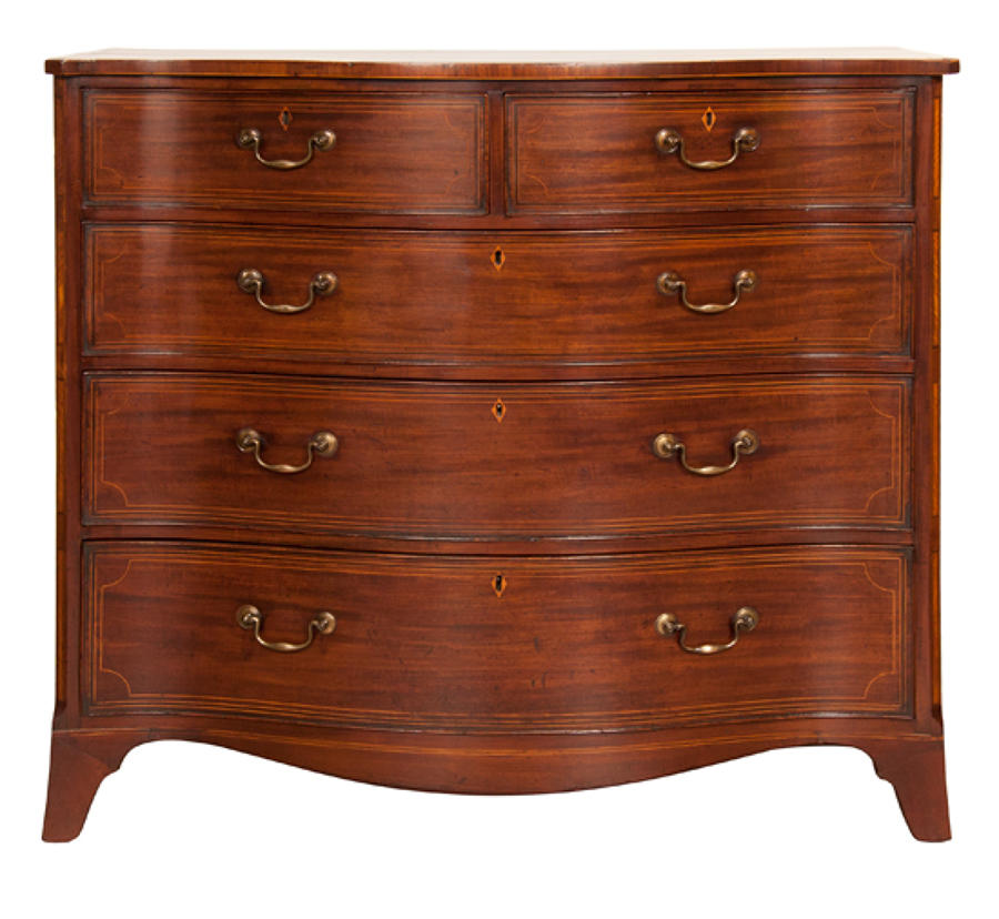 A superb 1760's Georgian mahogany serpentine chest