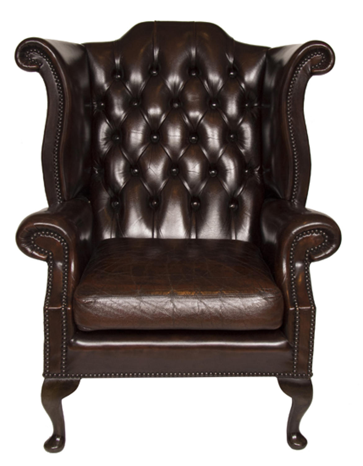 Vintage leather wing chair