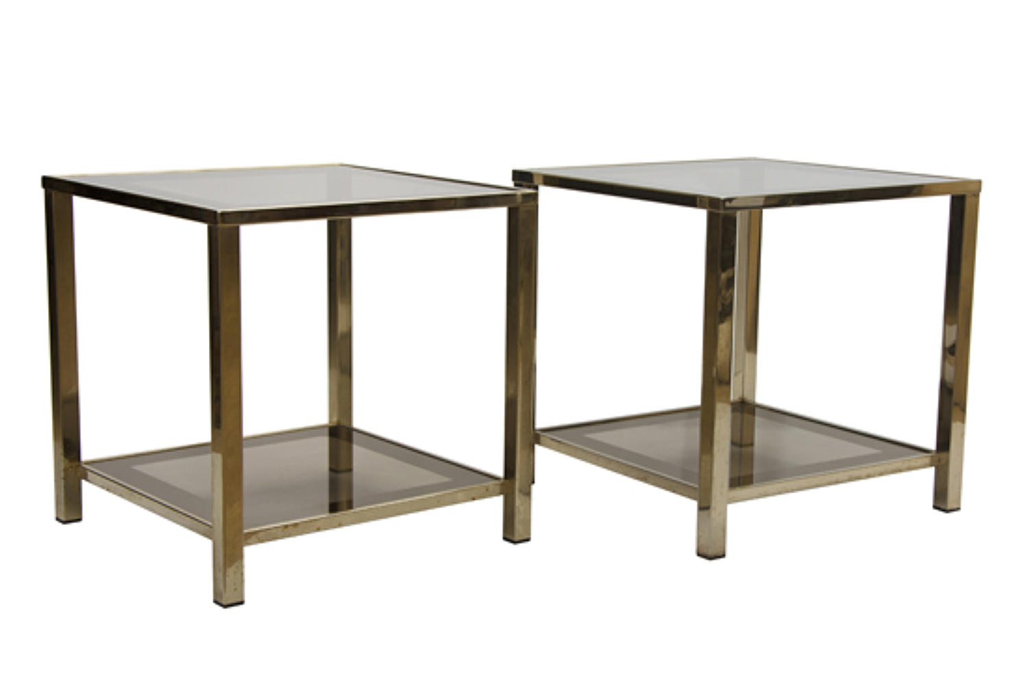 Pair of Gold Plated Side Tables by Belgo Chrom c.1975