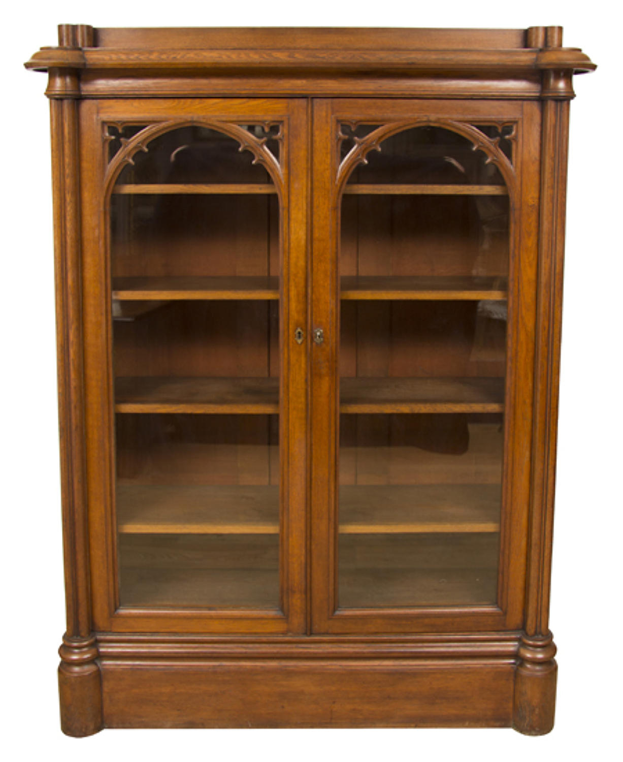 A Gothic Oak Bookcase in the Pugin style
