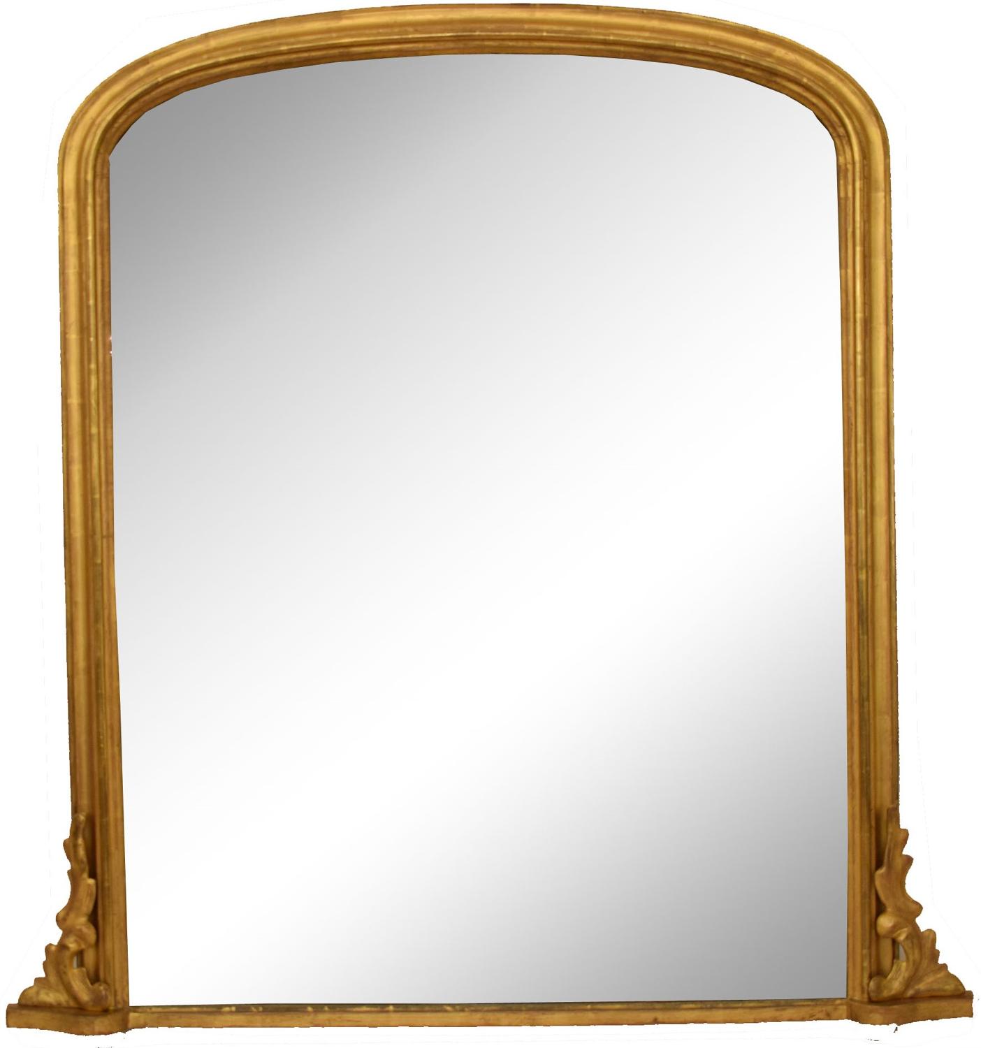 Antique gilded overmantle mirror