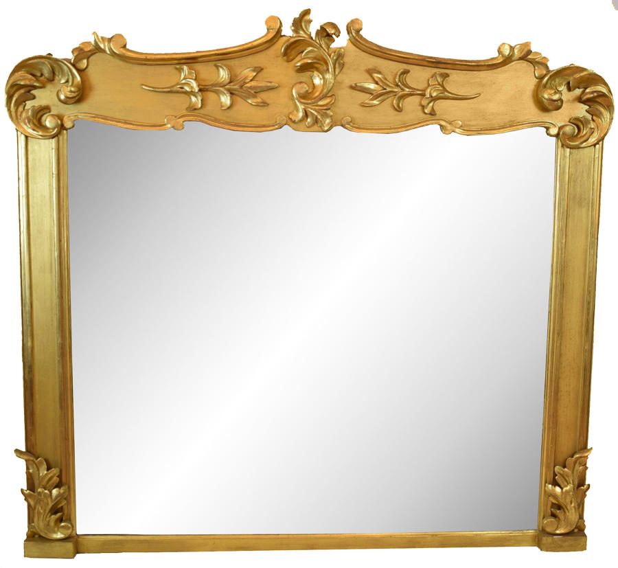 A rare Irish Antique gilded overmantle mirror