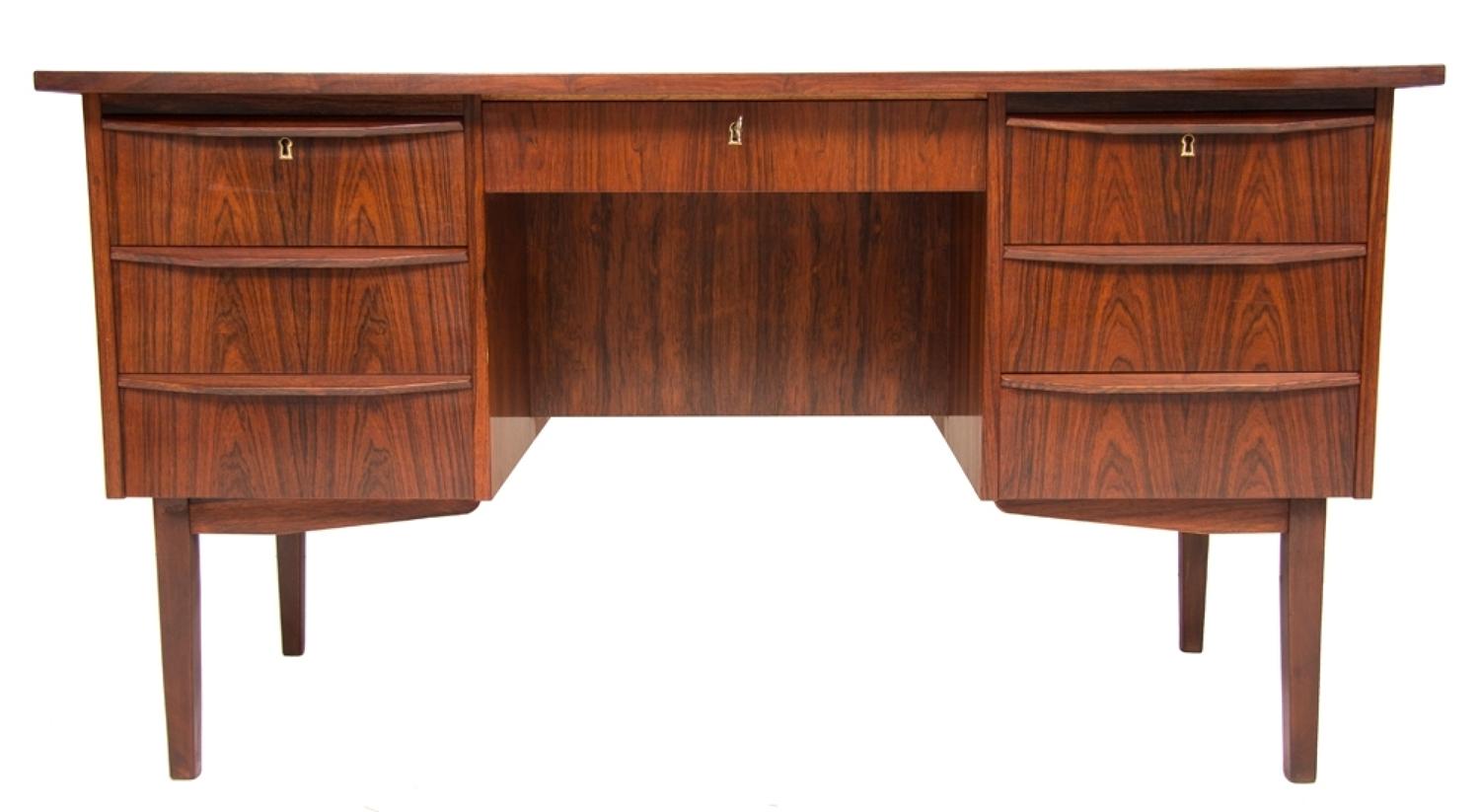A Danish 1960,s rosewood desk fully re polished