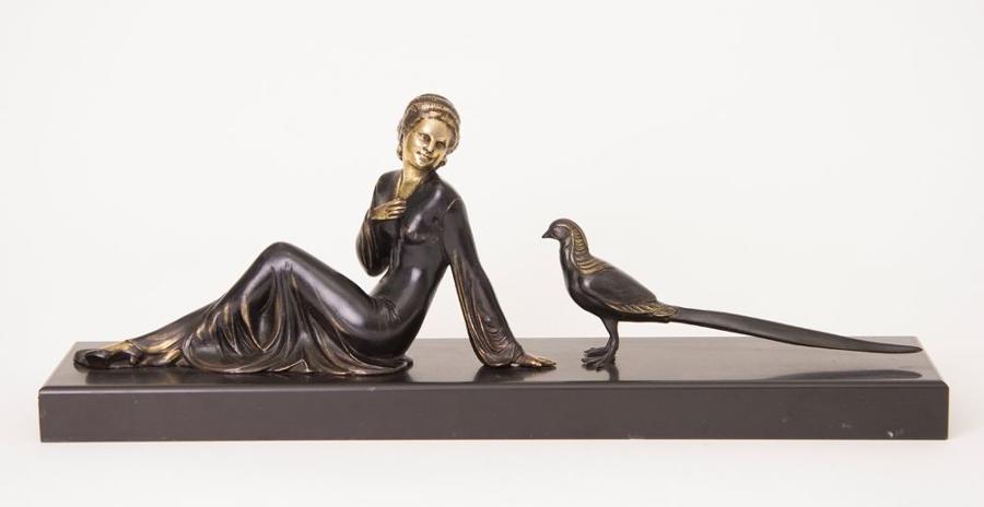 Uriano Art Deco Girl with Pheasant