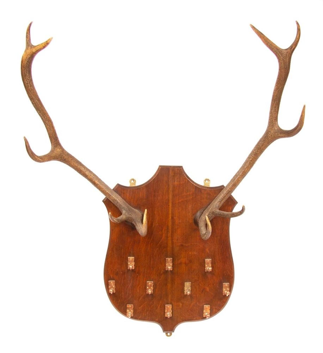 Highland Guest House Shield & Horns Coat Rack