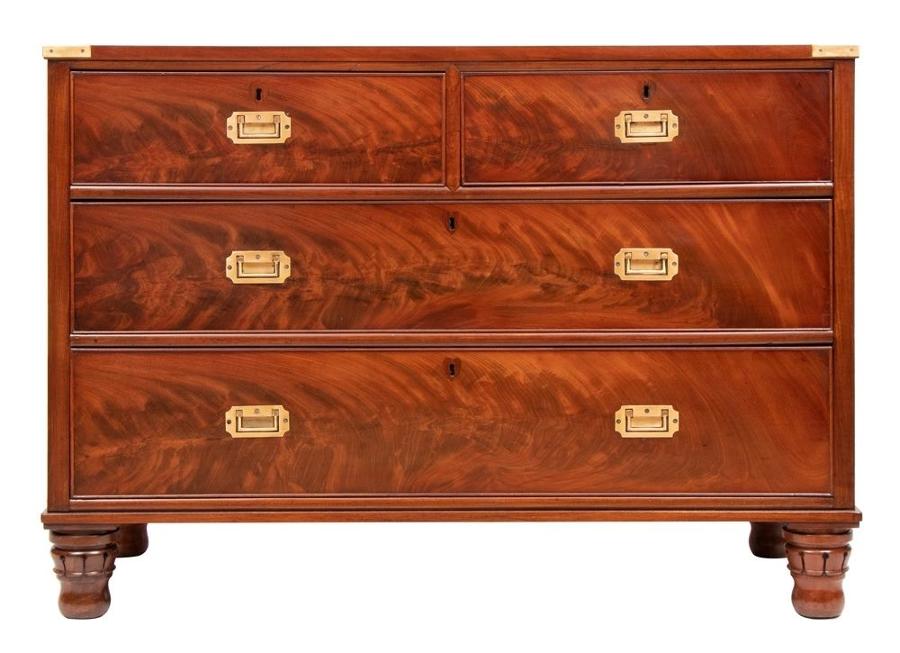 Early Victorian Flame Mahogany Chest of Drawers