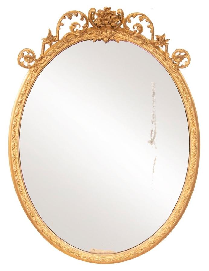 Antique Gilded Oval Mirror c.1820
