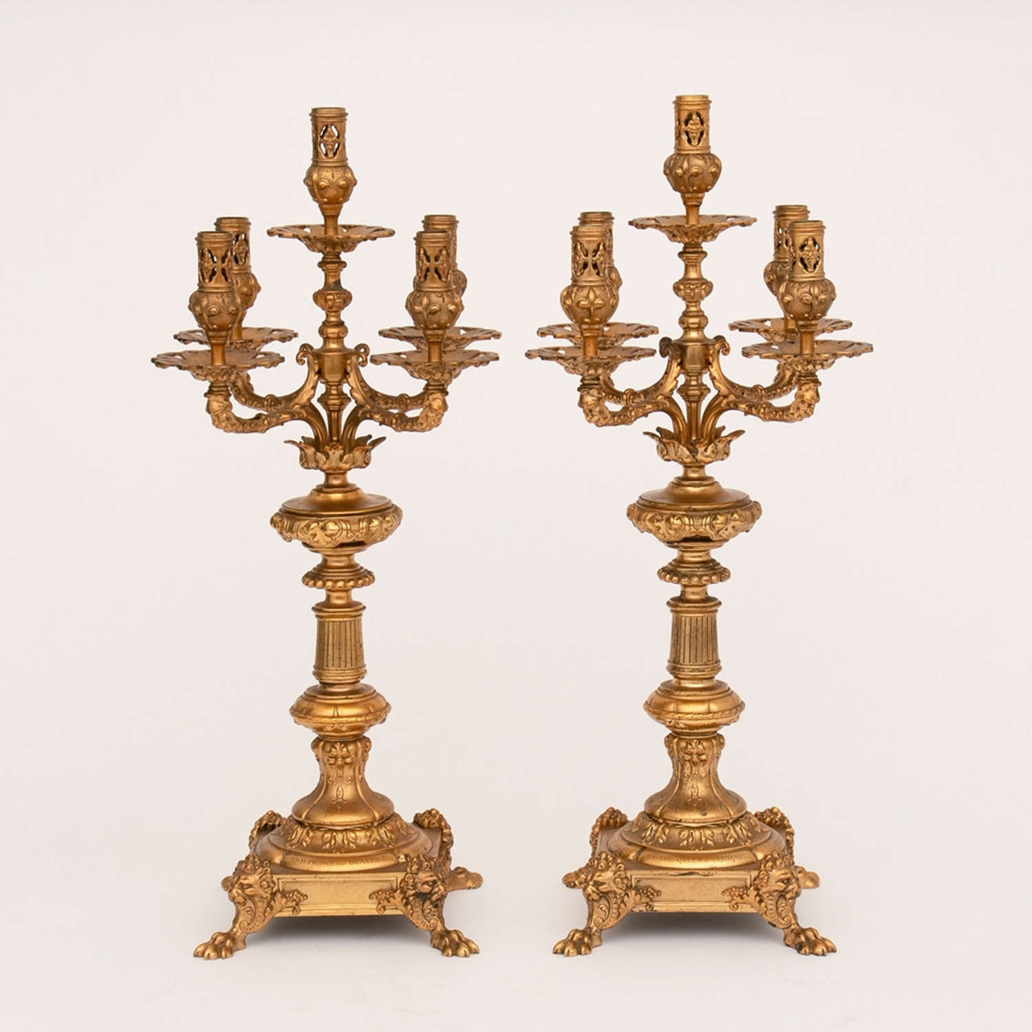 A pair of Victorian Candelabras Princess Beatrice in 1885