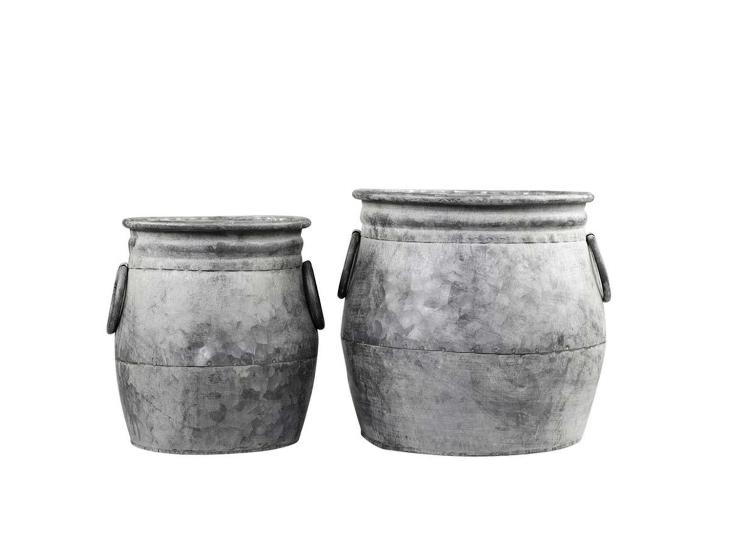 Metal Flower Pots - set of 2