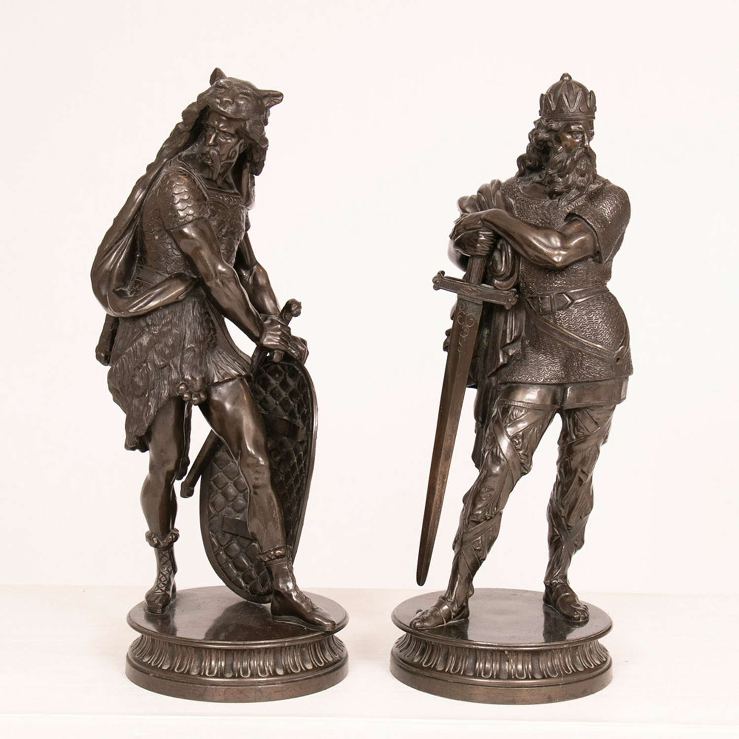 Pair of Large French Bronze Statues c.1890