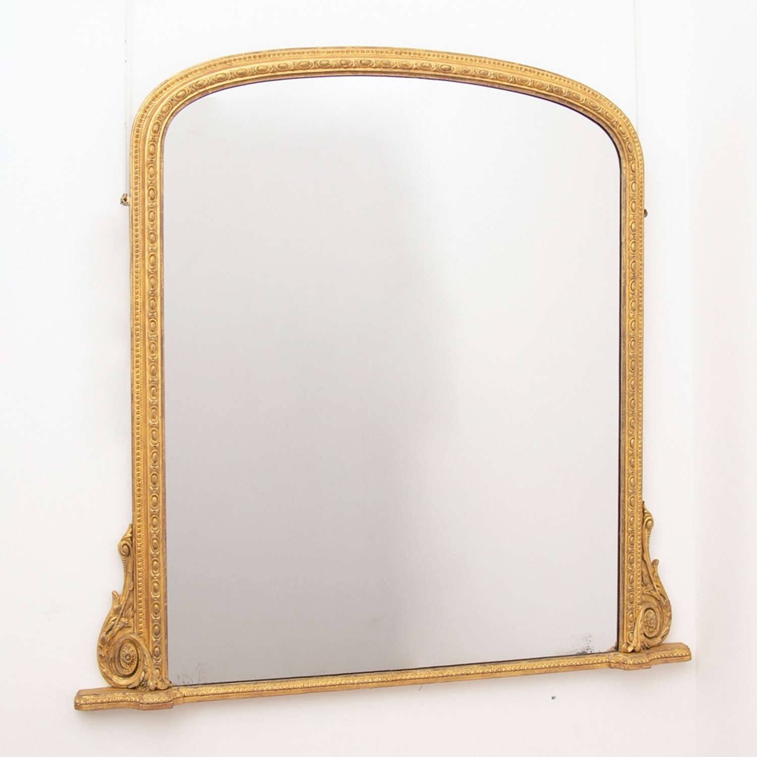 Water Gilded English Over Mantle Mirror