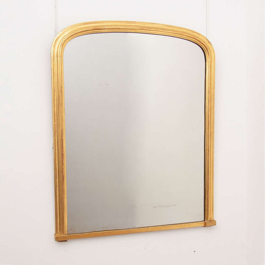 Antique Gilded Over Mantle Mirror