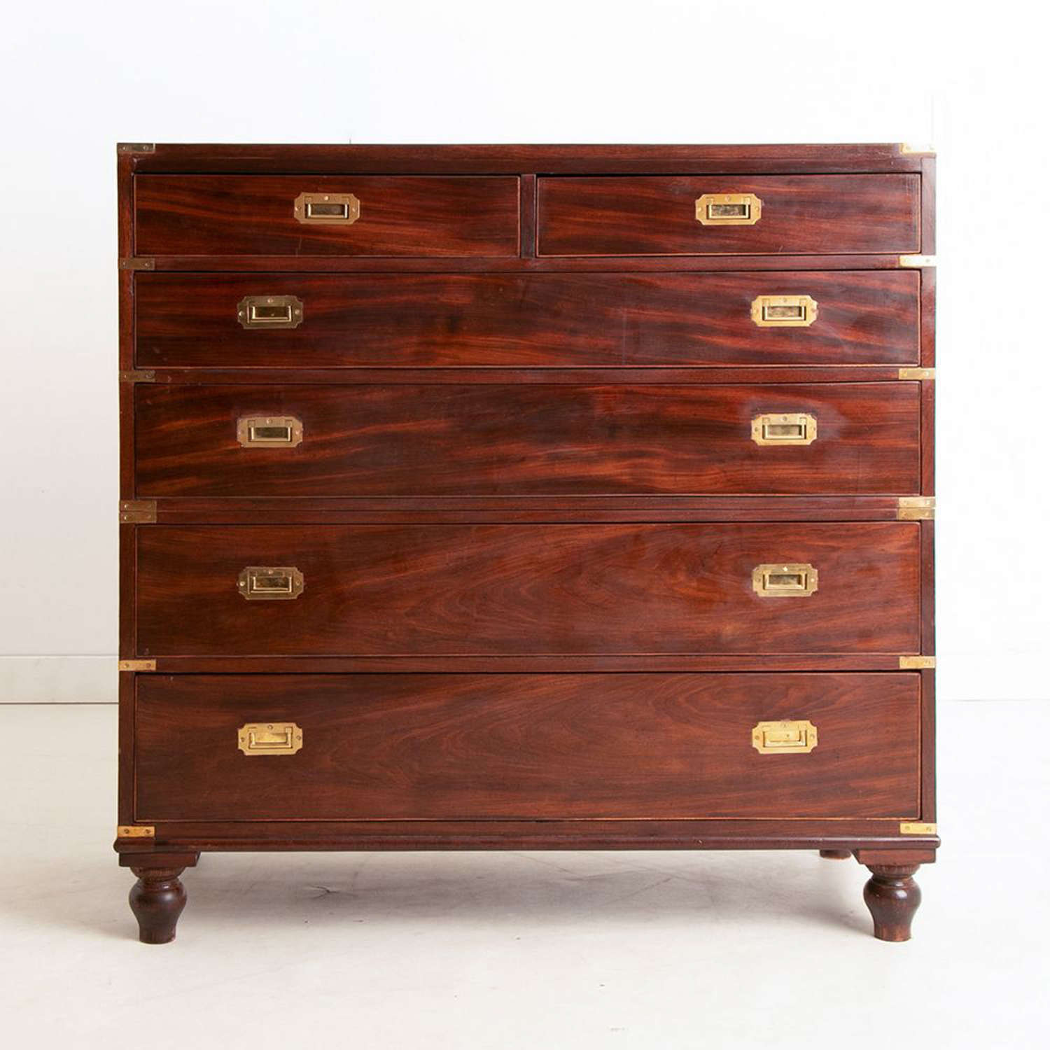 19th Century Mahogany Chest with military handles