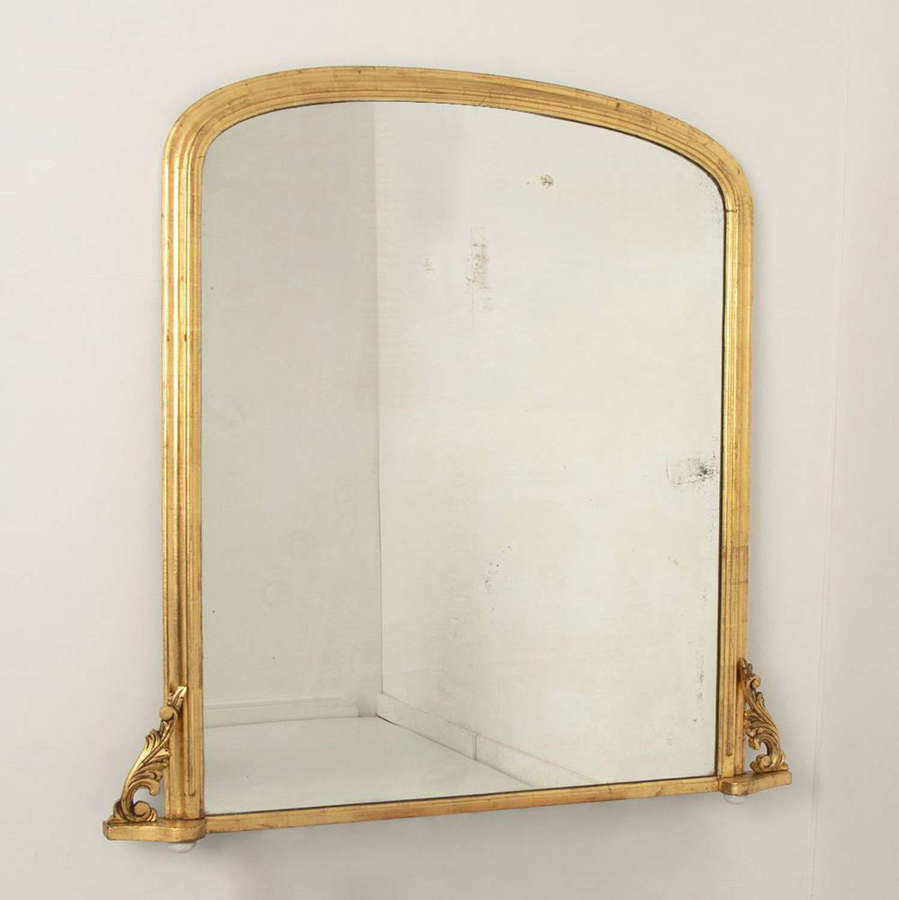 Antique Gilded Mirror with Original Mirror Plate c.1880