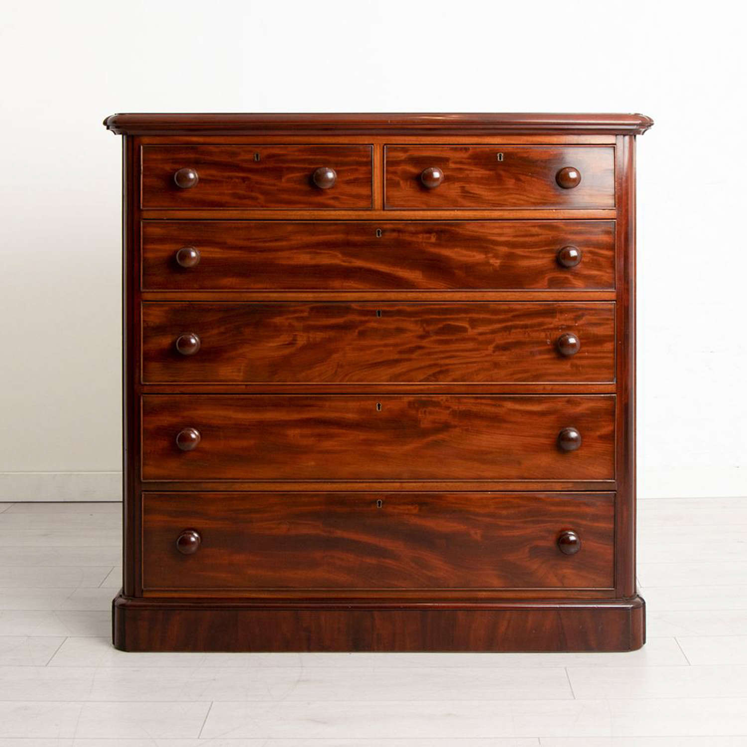 Antique Flame Mahogany Chest of Drawers c.1860