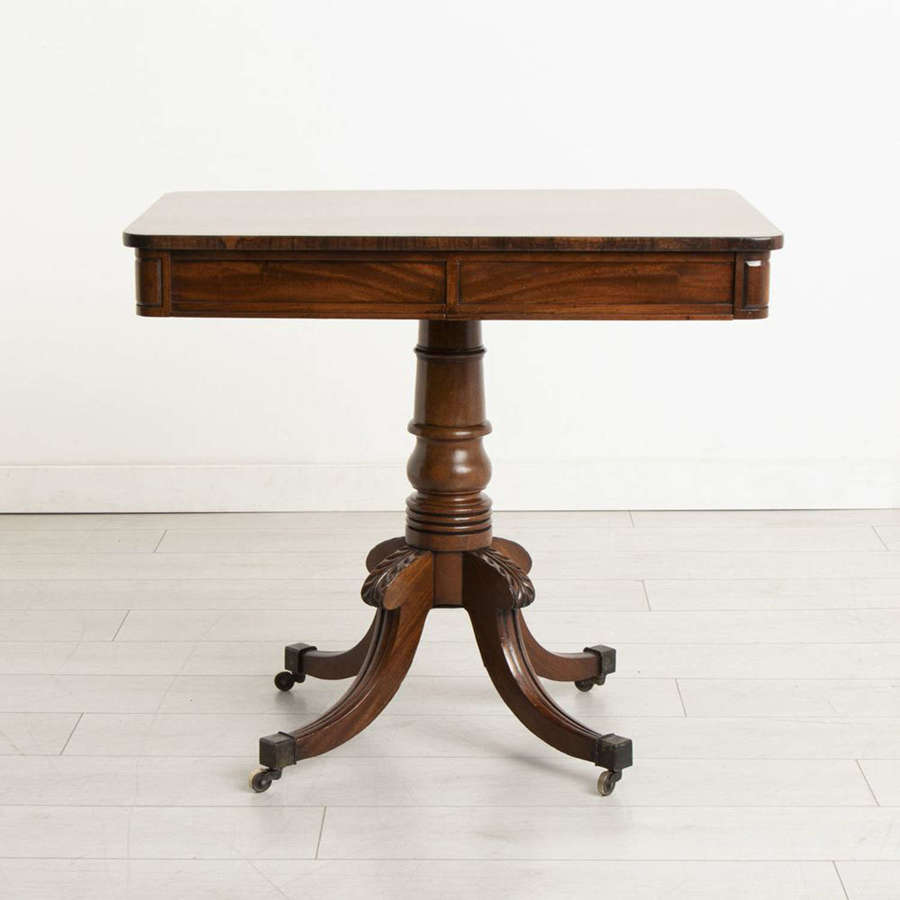 Regency Mahogany Center Table with Rosewood Crossbanded Top
