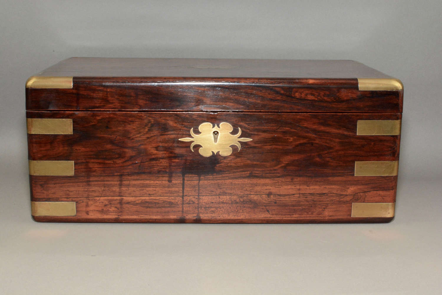 A large Regency period military writing slope box.