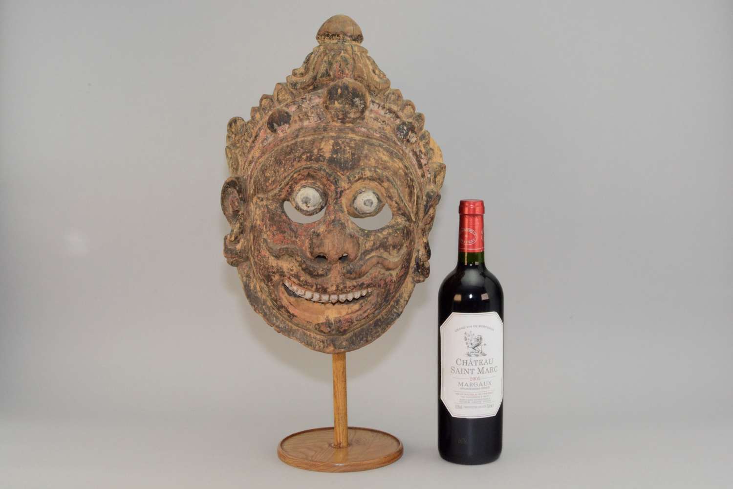 A fantastic antique Nepalese ritual mask of the god Kali.