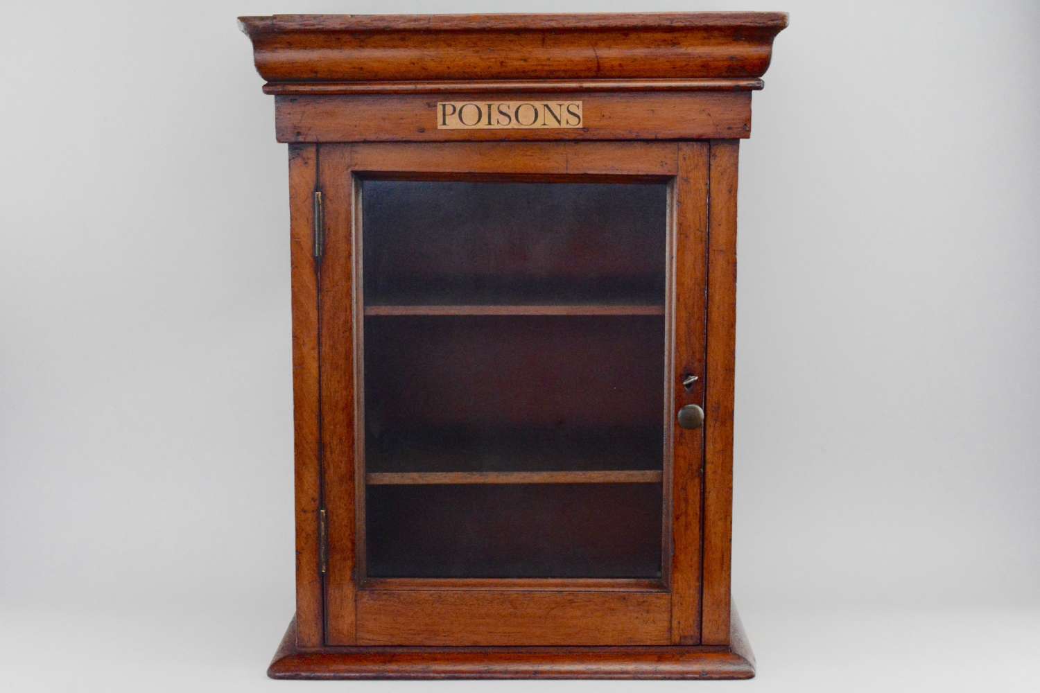 A Victorian apothecary poisons wall cabinet.