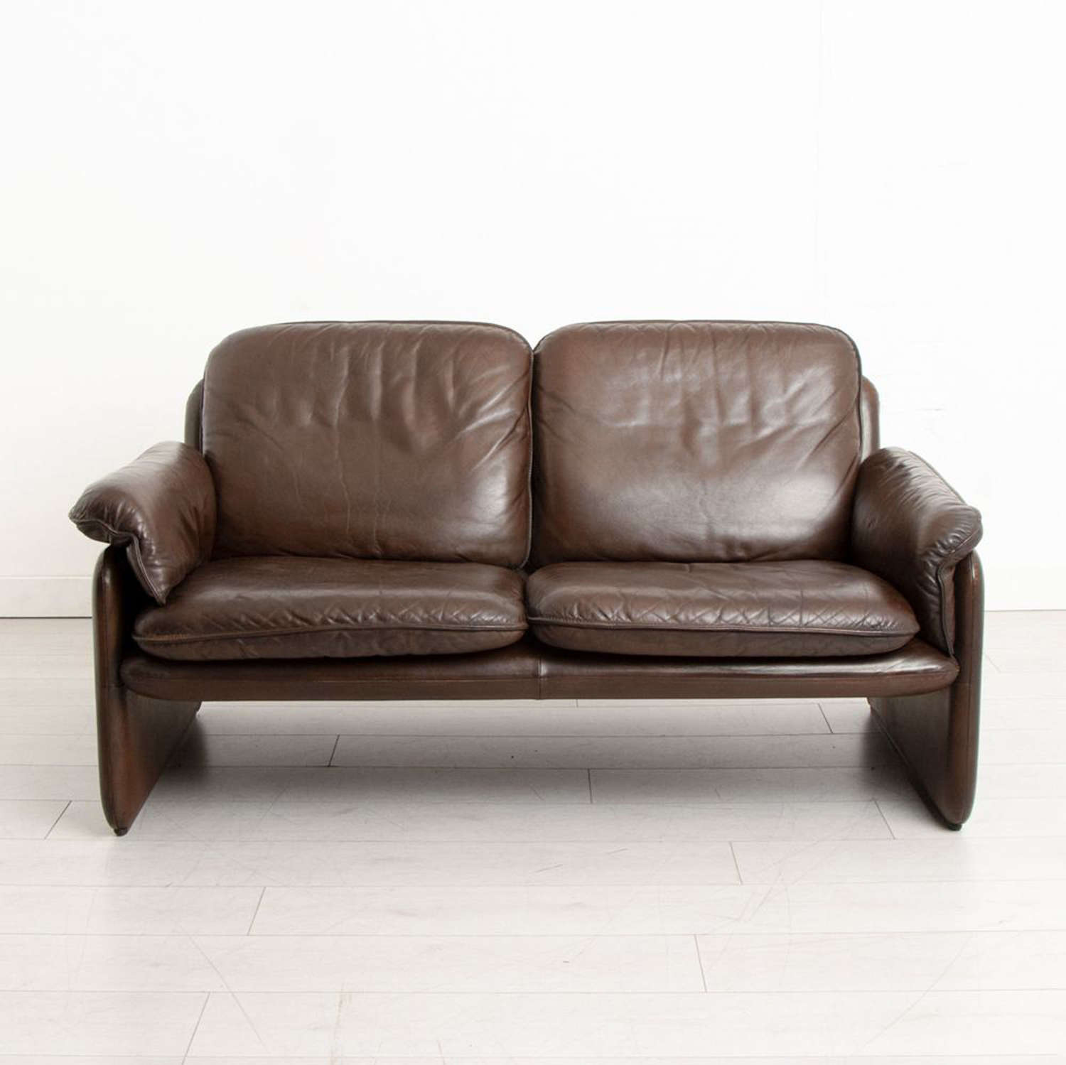 Vintage Brown Leather Model DS66 Sofa by De Sede