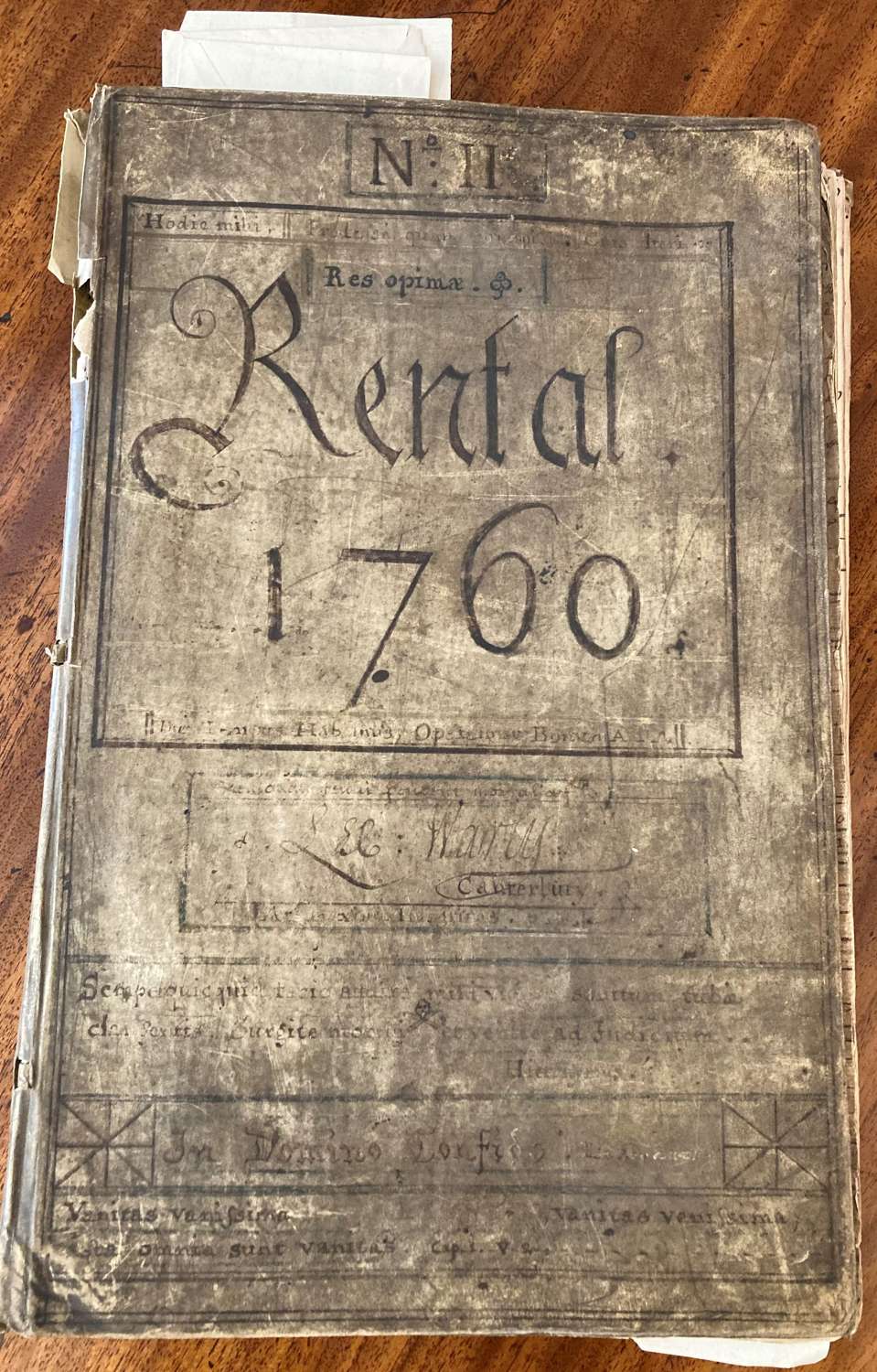 Circa 1760 rent book -Museum collectors piece