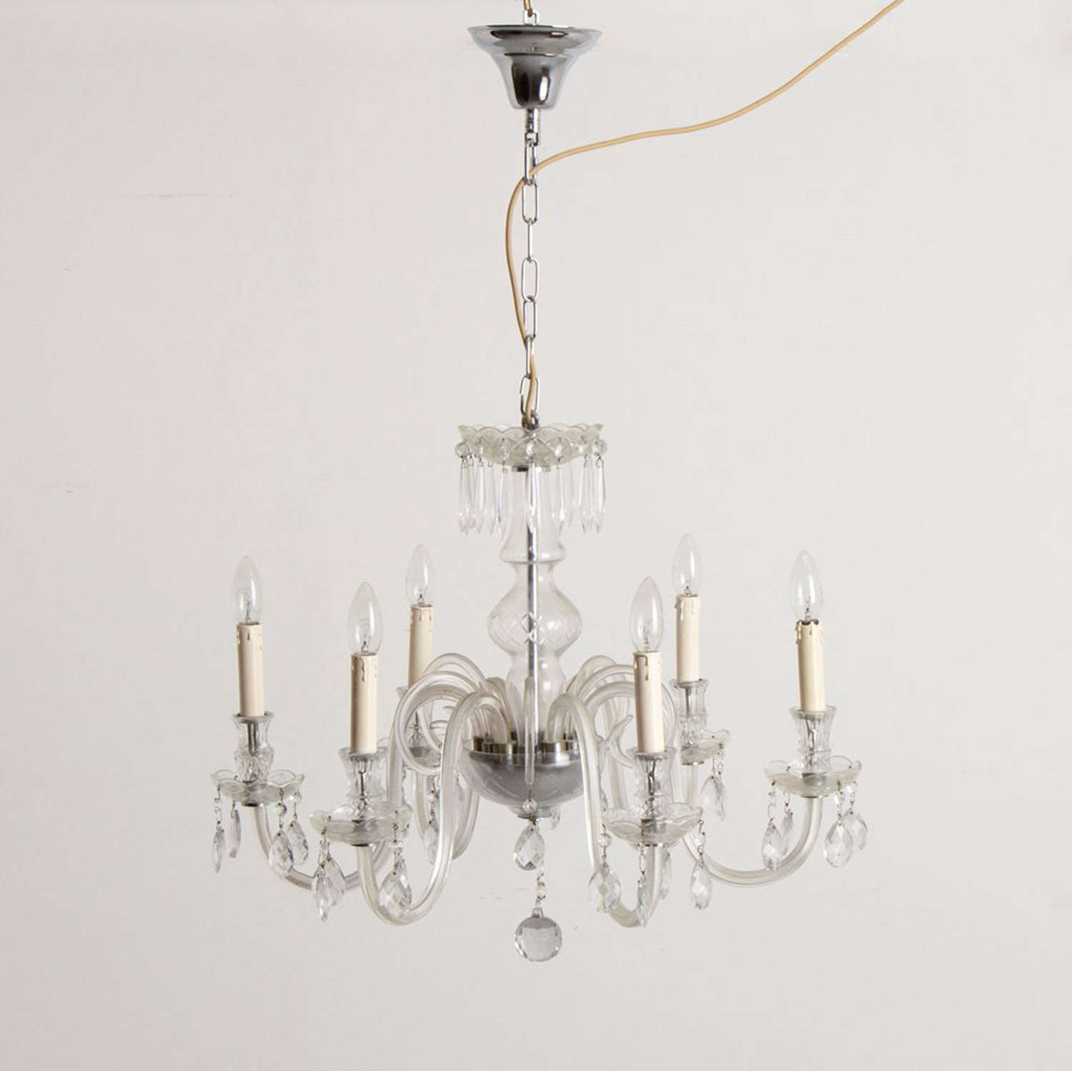 A 1920's swan style large chandelier