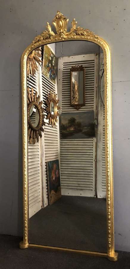 Antique gilt Victorian consul / dress full length mirror