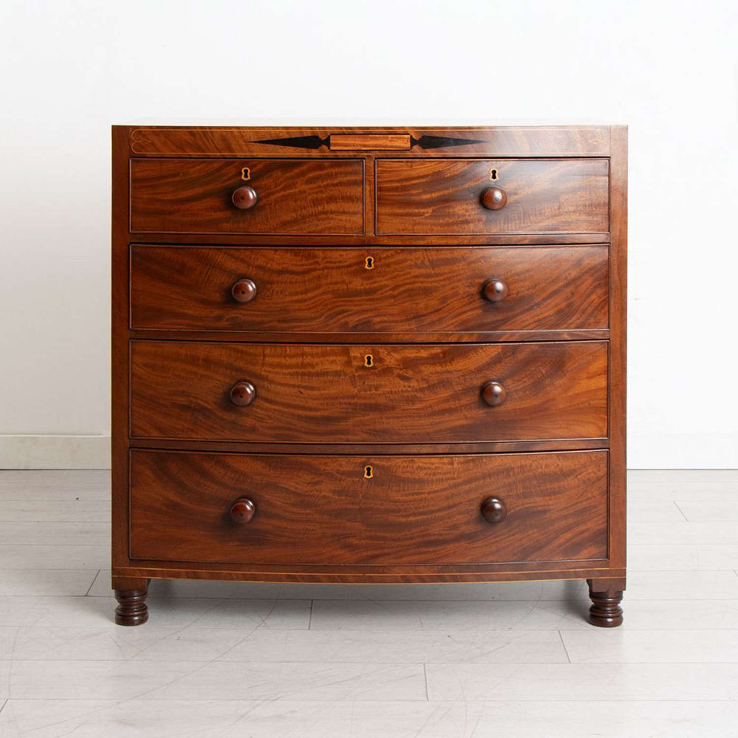 Georgian Mahogany Bow Front Chest of Drawers c.1840