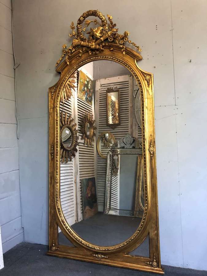 19thC French gilt console mirror