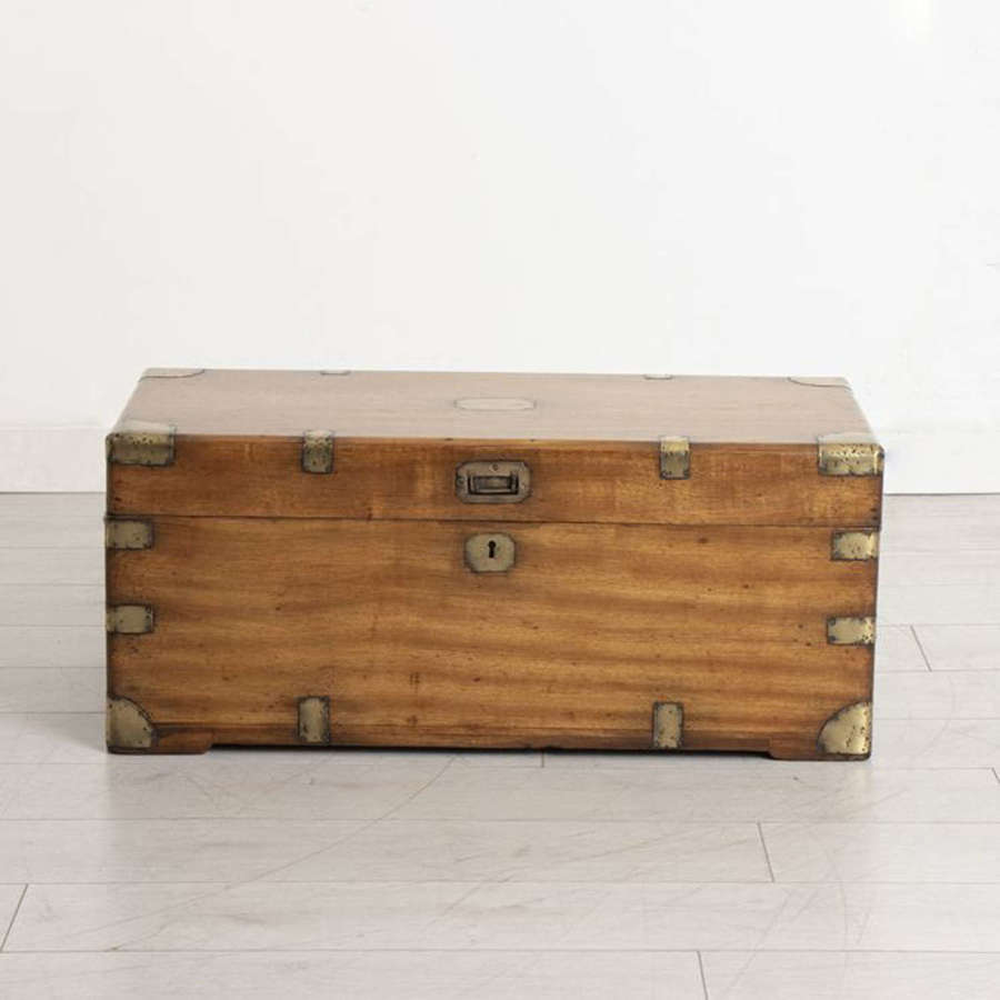 A 19thC military Camphorwood campaign trunk