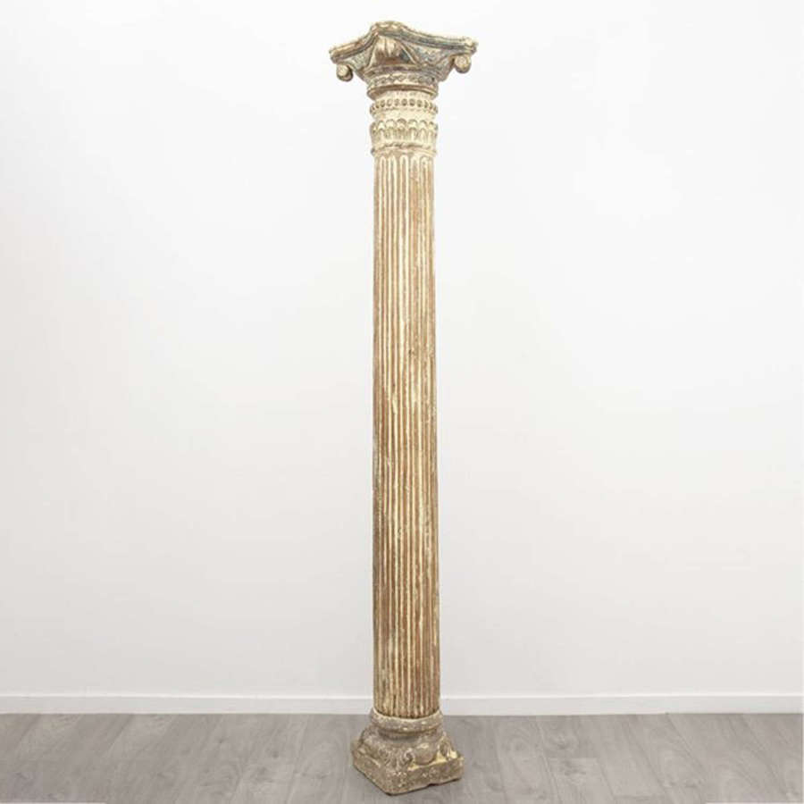 Very large 19th Century Stone & Wood Column