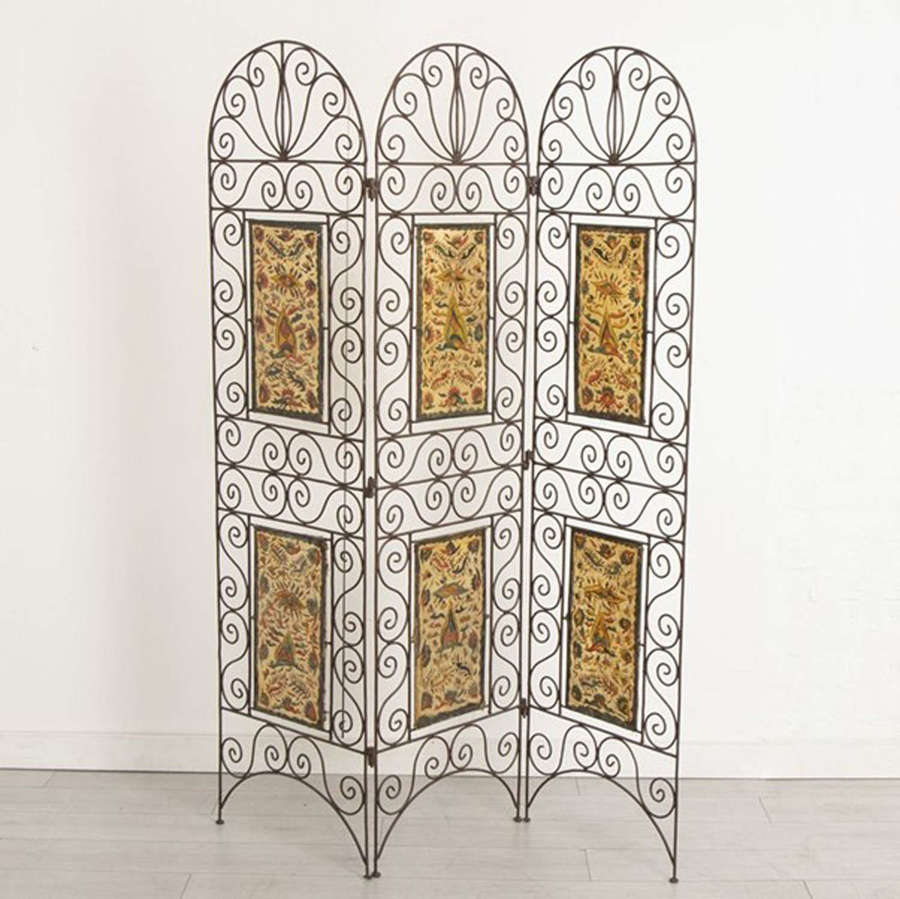 Moroccan 3 Section Wrought Iron Screen c.1900
